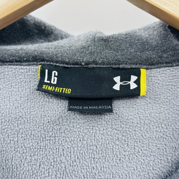 Under Armour Womens Size Large Semi Fitted Full Zippered Hooded Sweatshirt Gray - Picture 4 of 5